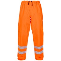 Hydrowear Ursum Simply No Sweat High Visibility Waterproof Trousers, Orange, Small