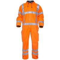 Hydrowear Ureterp Simply No Sweat High Visibility Waterproof Coveralls, Orange, XL