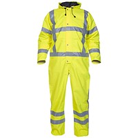 Hydrowear Ureterp Simply No Sweat High Visibility Waterproof Coveralls, Saturn Yellow, Large