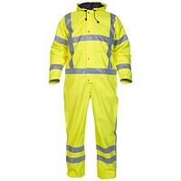 Hydrowear Ureterp Simply No Sweat High Visibility Waterproof Coveralls, Saturn Yellow, Medium