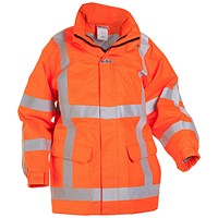 Hydrowear Markelo Flame Retardant Anti-Static Waterproof Parka, Orange, Large