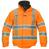 Hydrowear India High Visibility Glow In dark Pilot Jacket, Orange, 2XL