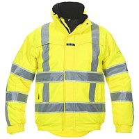 Hydrowear India High Visibility Glow In dark Pilot Jacket, Saturn Yellow, Small