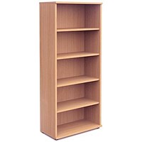 Impulse Tall Bookcase, 4 Shelves, 2000mm High, Beech
