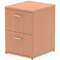 Impulse Foolscap Filing Cabinet, 2 Drawer, Beech