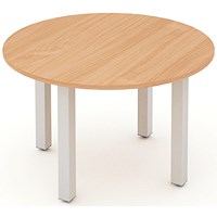 Impulse Circular Table, 1200mm, Beech, Silver Post Leg Impulse Circular Table, 1200mm, Beech, Silver Post Leg