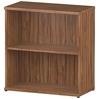 Impulse Low Bookcase, 1 Shelf, 800mm High, Walnut