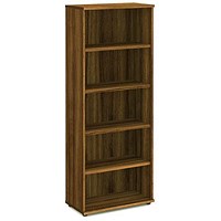 Impulse Tall Bookcase, 4 Shelves, 2000mm High, Walnut