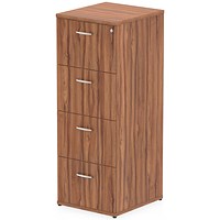 Impulse Foolscap Filing Cabinet, 4 Drawer, Walnut