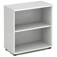 Impulse Low Bookcase, 1 Shelf, 800mm High, White