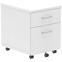 Impulse 2 Drawer Mobile Pedestal, White