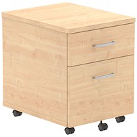 Impulse 2 Drawer Mobile Pedestal, Maple