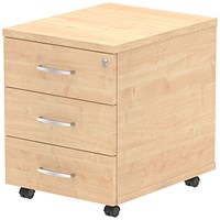 Impulse 3 Drawer Mobile Pedestal, Maple