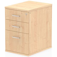 Impulse 3 Drawer Desk High Pedestal, 600mm Deep, Maple