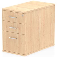 Impulse 3 Drawer Desk High Pedestal, 800mm Deep, Maple