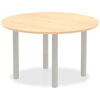 Impulse Circular Table, 1200mm, Maple, Silver Post Leg Impulse Circular Table, 1200mm, Maple, Silver Post Leg