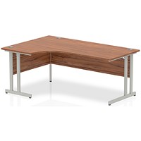 Impulse 1800mm Corner Desk, Left Hand, Silver Cantilever Leg, Walnut
