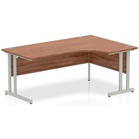 Impulse 1800mm Corner Desk, Right Hand, Silver Cantilever Leg, Walnut