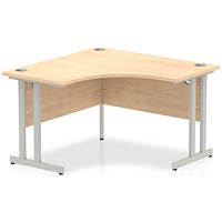 Impulse 1200mm Corner Desk, Silver Cantilever Leg, Maple