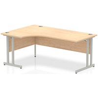 Impulse 1800mm Corner Desk, Left Hand, Silver Cantilever Leg, Maple