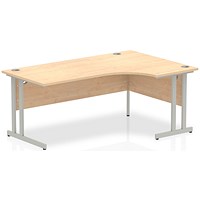 Impulse 1800mm Corner Desk, Right Hand, Silver Cantilever Leg, Maple