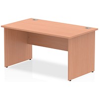 Impulse 1400mm Rectangular Desk, Panel End Leg, Beech