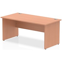 Impulse 1600mm Rectangular Desk, Panel End Leg, Beech