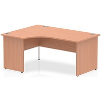 Impulse 1600mm Corner Desk, Left Hand, Panel End Leg, Beech