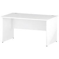 Impulse 1400mm Rectangular Desk, Panel End Leg, White