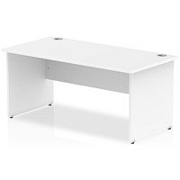 Impulse 1800mm Rectangular Desk, Panel End Leg, White