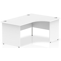 Impulse 1600mm Corner Desk, Right Hand, Panel End Leg, White