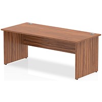 Impulse 1800mm Rectangular Desk, Panel End Leg, Walnut