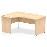 Impulse 1600mm Corner Desk, Left Hand, Panel End Leg, Maple