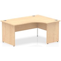 Impulse Panel End Corner Desk, Right Hand, 1600mm Wide, Maple