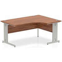 Impulse 1600mm Corner Desk, Right Hand, Silver Cable Managed Leg, Walnut