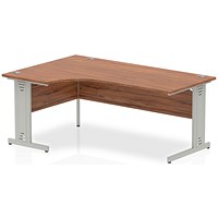 Impulse 1800mm Corner Desk, Left Hand, Silver Cable Managed Leg, Walnut