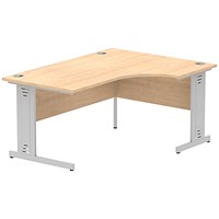 Impulse 1600mm Corner Desk, Left Hand, Silver Cable Managed Leg, Maple