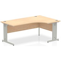 Impulse 1800mm Corner Desk, Right Hand, Silver Cable Managed Leg, Maple