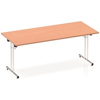 Impulse Rectangular Folding Meeting Table, 1800mm, Beech