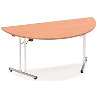 Impulse Semicircle Folding Table, 1600mm Wide, Beech