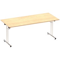 Impulse Rectangular Folding Meeting Table, 1800mm, Maple