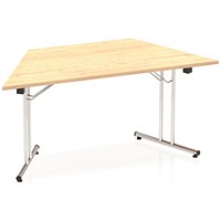 Impulse Trapezoidal Folding Meeting Table, 1600mm, Maple