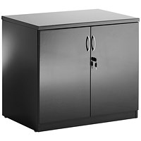 Impulse High Gloss Desk High Cupboard, 1 Shelf, 720mm High, Black Impulse High Gloss Desk High Cupboard, 1 Shelf, 720mm High, Black
