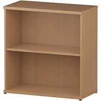 Impulse Low Bookcase, 1 Shelf, 800mm High, Oak