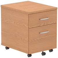 Impulse 2 Drawer Mobile Pedestal, Oak