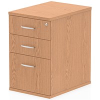 Impulse 3 Drawer Desk High Pedestal, 600mm Deep, Oak