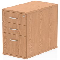 Impulse 3 Drawer Desk High Pedestal, 800mm Deep, Oak