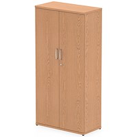 Impulse Tall Cupboard, 3 Shelves, 1600mm High, Oak