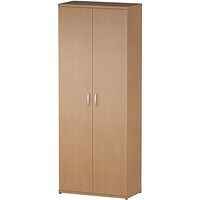 Impulse Extra Tall Cupboard, 4 Shelves, 2000mm High, Oak