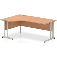 Impulse 1800mm Corner Desk, Left Hand, Silver Cantilever Leg, Oak